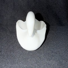 Vintage Limoges France Gout de Ville White Porcelain Swan Trinket Dish Figurine