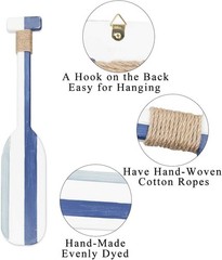 Nautical Wooden Oar Decor 19.7 Inch Double Paddle Wall Hanging