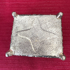 VTG Ornate Silver Plated Jewelry Box Red Velvet Lined Trinket Box Art Nouveau