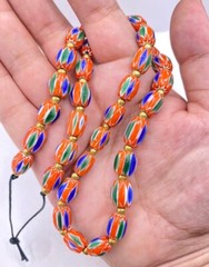Beautiful Old Chevron Glass Beads, Vintage Chevron Beads for Collection