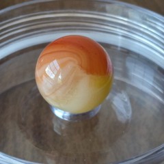 .71″ Vintage Sunburst Sunrise Orange UV Yellow Akro Vitro Marble