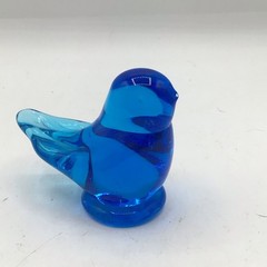 Hand Blown Art Glass Bluebird Of Happiness Signed By Leo Ward