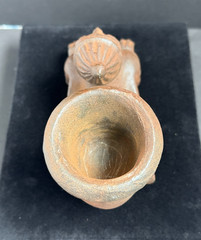 Ancient Near Eastern Greco-Roman Style Stone Rhyton in the Form of a Sphinx