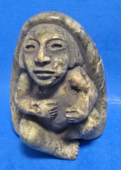 PRE-COLUMBIAN MAYAN STONE DIGNATARY FIGURE