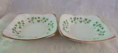 Vintage Royal Tara Green Shamrock Trinket Dish 3 3/4″ Width Ireland