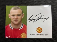 Wayne Rooney Manchester United Club Stamp Signed Card Autograph Photo