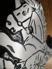Vintage Western Cast Aluminum Cowboy Wall Plaque w/ Black Enamel Detail – 7”