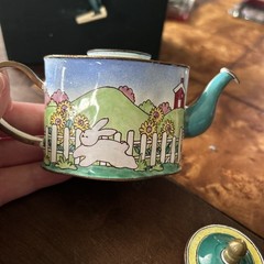 Kelvin Chen Enamel Copper Mini Teapot – Running Bunny Rabbit # 9 with box