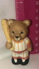 Vintage 😊 HomCo HOME INTERIORS Bear Figurine Baseball Fun