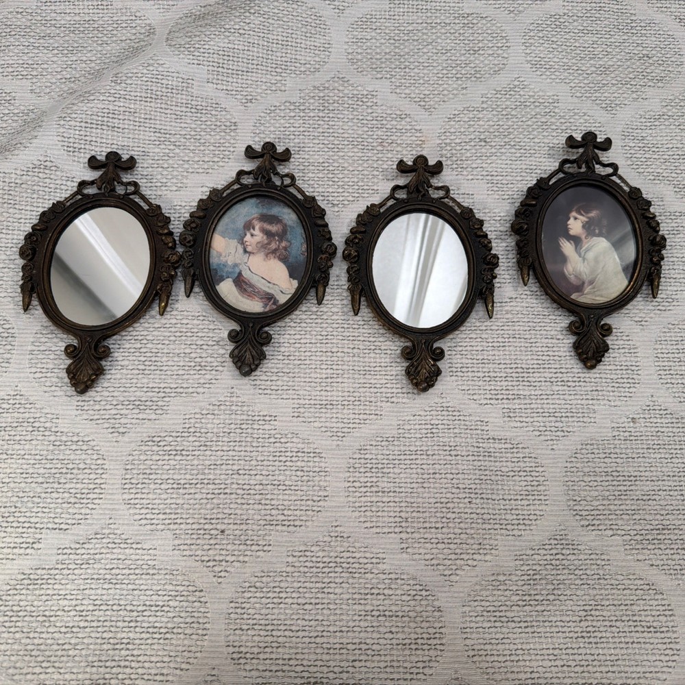 Vintage – Ornate Italian Brass Wall Decor Frame Set Victorian & Edwardian Era