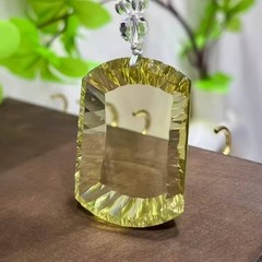 Natural yellow Citrine Quartz Crystal Pendant AAAAA