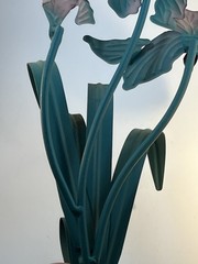 Vintage Toleware Metal Iris Pair