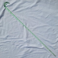 Rare Antique Whimsy Parade Cane Light Blue End Of Day Blown Twisted Glass Rod