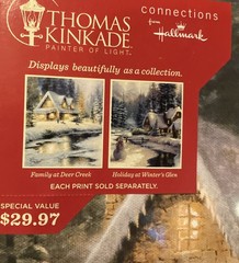 Thomas Kinkade Family at Deer Creek Canvas Picture 14″ x 12″ Winter Scene NEW
