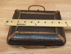 Unbranded Vintage Women’s Wooden Rectangle Hinged Purse Home Display Decor