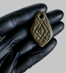 300 BC Ancient Carved Engraved Gemstone Pendant Medallion Wearable Amulet Unisex