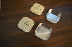 2 Vintage Rolex Tin Watch part boxes – 2 x 2 x .75