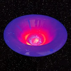 Antique 1920s Northwood Chinese Coral Amberina UV Glow Footed Rolled Rim Bowl