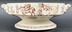 Antique 1878 Aesthetic Transferware Footed Bowl Ridgway Sparks & Ridgway Yeddo
