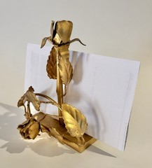 Hollywood Regency Tole Gilt Florentine Gold Roses Thingmajig Coso Made in Italy