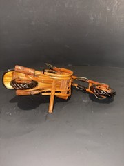 Wooden Motorcycle Model Handmade Chopper Collectible Sculpture Cycle 12″ 6″ 3″