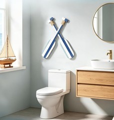 Nautical Wooden Oar Decor 19.7 Inch Double Paddle Wall Hanging
