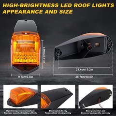 5 Pack 34 LED Semi Truck Cab Lights, Waterproof Chrome Amber Roof Markers