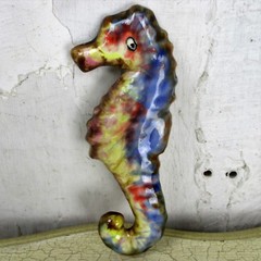 Seahorse Hippocampe Modernist Ceramic Wall Plaque Polychrome era Amphora