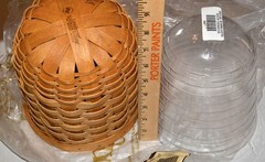 Longaberger Foyer Basket in Light Brown /Protector–signed+2006
