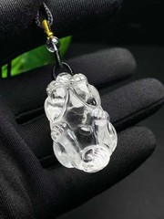 Natural White Quartz Carved Pendant