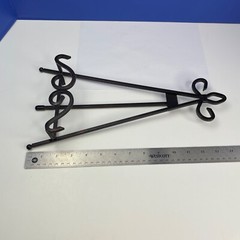 Metal Display Easel Stand Art Plates Books Black Three Legs Scroll 14″ Tall