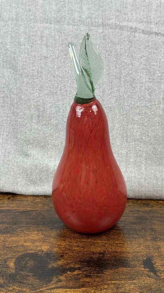 Hand Blown Art Glass Fruit With Stem Unmarked