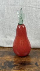 Hand Blown Art Glass Fruit With Stem Unmarked