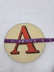 John Derain Red Letter “A” Signed 5.25 Plate Decopage Hand Blown Glass New York