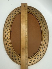 Homco Gold Lattice Frame Fran Anderson Vintage Floral Print Cottagecore Frame
