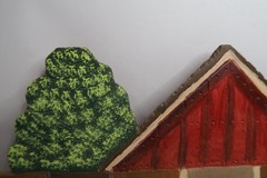 1989 Large Menno Shirk Folk Art Painting On Wood 12″ X 24″ Barn Pigs Signed B32