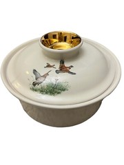 Vintage Crown Staffordshire Round Tureen Bowl Pheasants Grouse Bird Unbranded
