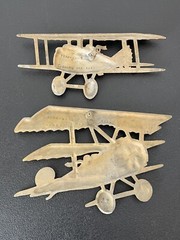 Set of 2 Homco USA 1975 Cast Aluminum Air Planes Bi-Planes Wall Decor FREE SHIP!