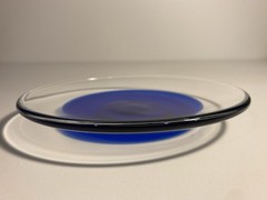 Willy Johansson? Hadeland Handmade Scandinavian Cobalt Plate Art Glass 6 3/8″
