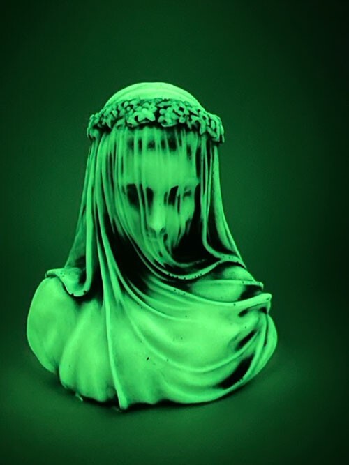 Neil Eyre Designs Halloween horror Ghost Veiled Woman Lady Veil Glow in dark