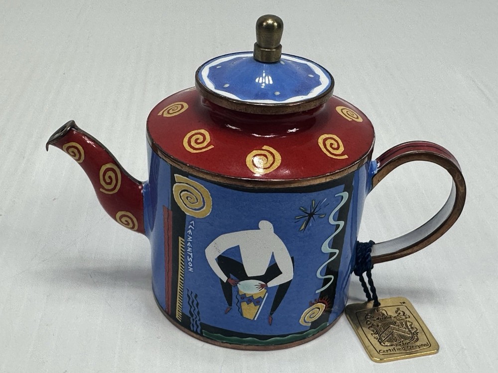 Charlotte Di Vita Bass Drummer Minature Teapot Enamel Numbered John Clementson