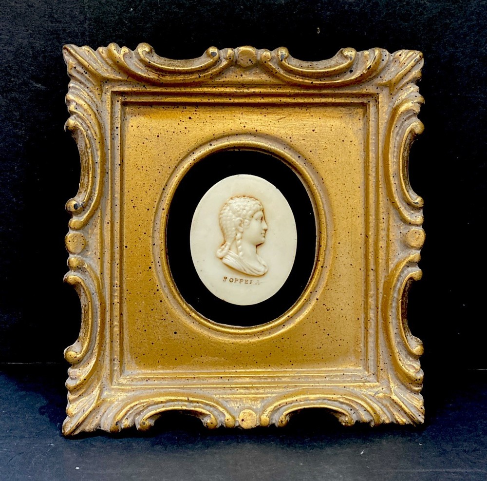 Syroco Framed Roman Cameo Relief Wall Art “Poppei” By Syracuse Ornament 6×5