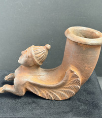 Ancient Near Eastern Greco-Roman Style Stone Rhyton in the Form of a Sphinx
