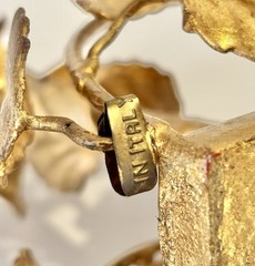 Hollywood Regency Tole Gilt Florentine Gold Roses Thingmajig Coso Made in Italy