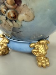 Antique Limoges France Large Hand Painted Porcelain Jardiniere