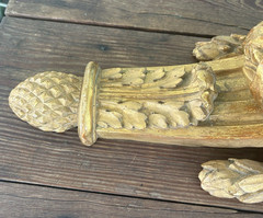 Pair Vintage Italian Borghese Wall Shelves Gold Gilt Florentine Neoclassical 17”