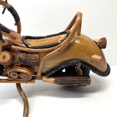 Vtg Wooden Handcrafted Motorcycle Harley Davidson Style ? 6 1/2 Inches High