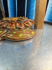 VTG Brown Sunflower Wall Ceramic Decoration 10”x7”x1 1/2” MCM – EUC