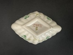 Belleek Ireland Trinket Box + Dish Set Classic Shamrock Cream Porcelain 6th Gen
