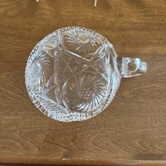 Vtg~American Brilliant Lead Crystal Cut Glass~Candy Dish with Handle